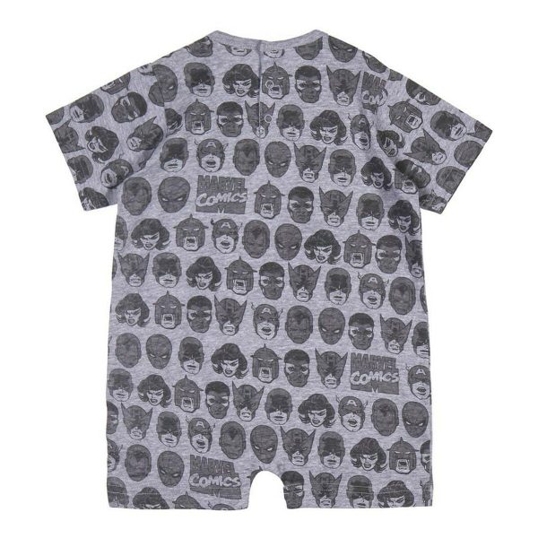 Baby s Short-sleeved Romper Suit Marvel Grey Online Hot Sale