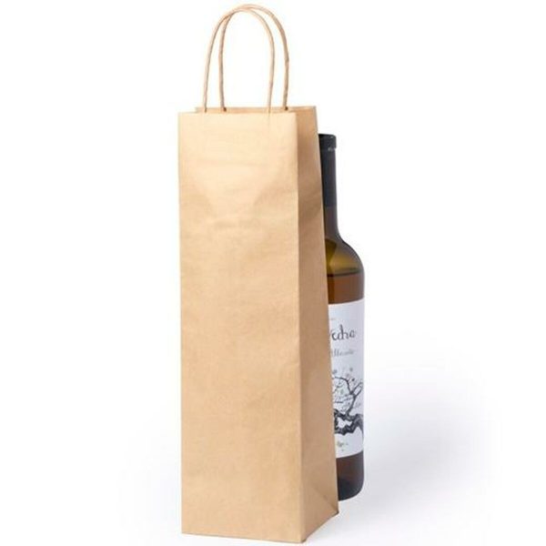 Paper Bag Fama Brown With handles 10 x 10 x 36 cm (25 Units) Fashion