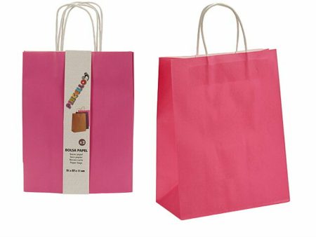 Set of Bags Paper Pink 11 x 36 x 21 cm (12 Units) Online