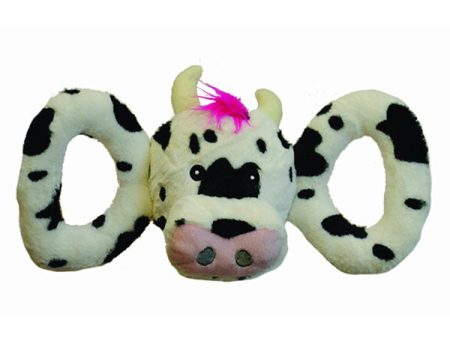 JOLLY PETS - Tug-a-Mal Cow Squeaky Tug Dog Toy Large - 5 Inches Cheap