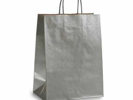 Paper Bag Silver (24 x 12 x 40 cm) (25 Units) Supply