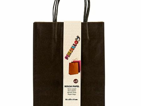 Set of Bags Paper Black 11 x 36 x 21 cm (12 Units) Supply