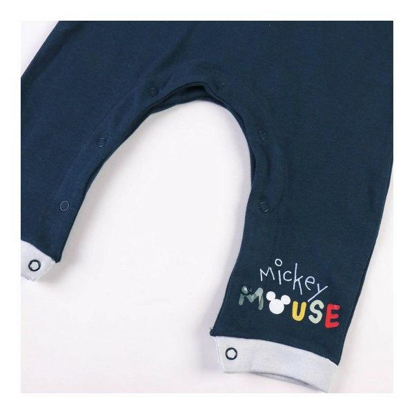 Baby s Long-sleeved Romper Suit Mickey Mouse Blue Discount