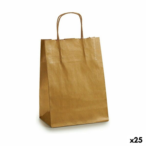 Paper Bag Golden (24 x 12 x 40 cm) (25 Units) Online