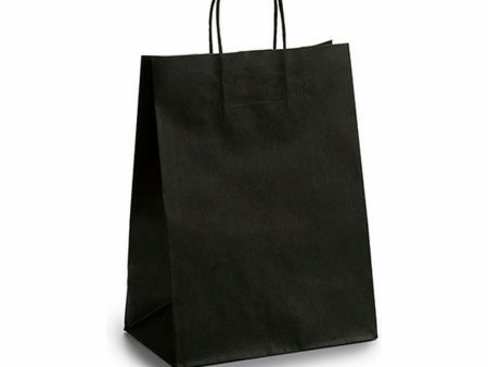 Paper Bag 24 x 12 x 40 cm Black (25 Units) Hot on Sale