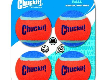 CHUCKIT - Tennis Balls Dog Toy Medium 3  Diameter - 4 Balls Discount