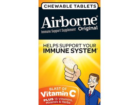 AIRBORNE - Blast of Vitamin C Citrus - 32 Chewable Tablets Supply