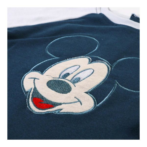 Baby s Long-sleeved Romper Suit Mickey Mouse Blue Discount