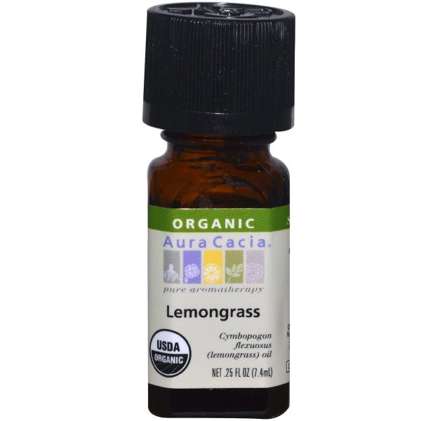 AURA CACIA - Organic Essential Oil Lemongrass - 0.25 fl. oz. (7.4 ml) Online Hot Sale