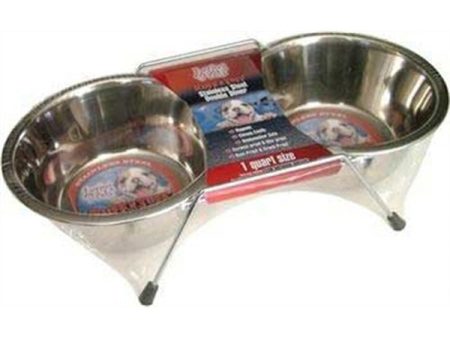 LOVING PETS - Stainless Steel Packaged Double Diner - 1 Quart Discount