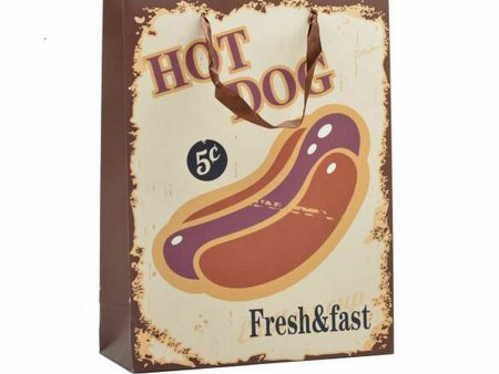 Paper Bag Hotdog & Coffee 10 x 33 x 25,5 cm (12 Units) Online now