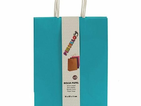 Set of Bags Paper Blue 11 x 36 x 21 cm (12 Units) on Sale