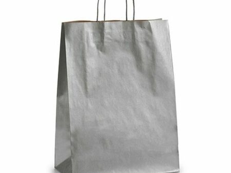 Paper Bag Silver (32 X 12 X 50 cm) (25 Units) For Discount