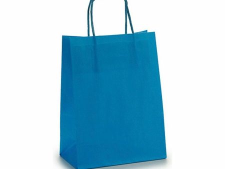 Paper Bag 18 x 8 x 31 cm Blue (25 Units) For Discount