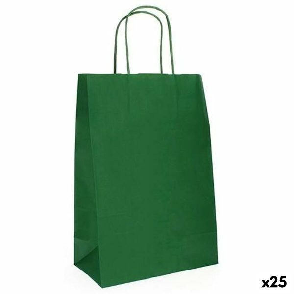 Paper Bag Fama Dark green With handles 31 x 11 x 42 cm (25 Units) Fashion