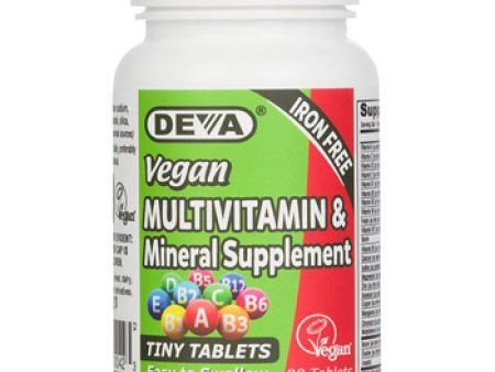 DEVA - Vegan Tiny Tablets Multivitamin and Mineral Supplement Iron-Free - 90 Tablets For Cheap