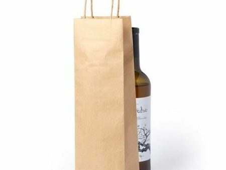 Paper Bag Fama Brown With handles 10 x 10 x 36 cm (25 Units) Fashion