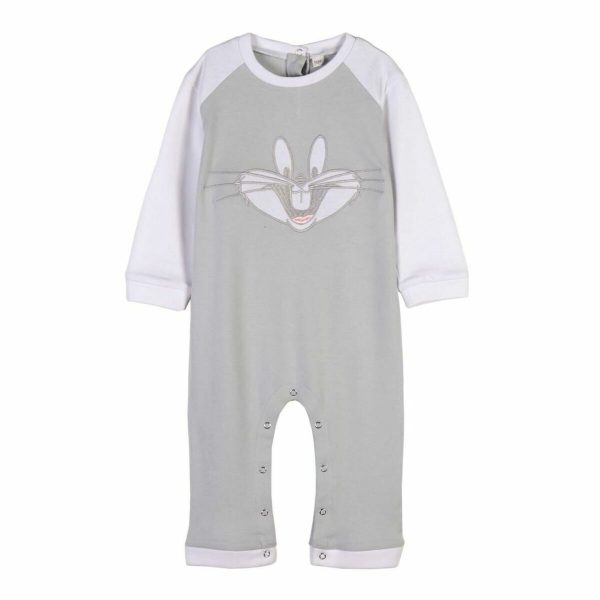 Baby s Long-sleeved Romper Suit Looney Tunes Grey Hot on Sale