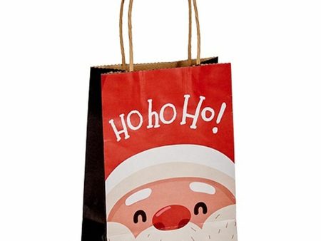 Paper Bag Father Christmas White Red 13,5 x 8 x 21 cm (12 Units) Discount