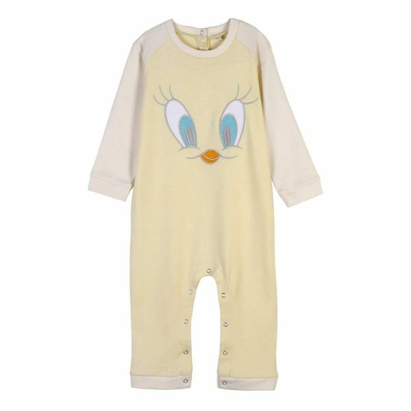 Baby s Long-sleeved Romper Suit Looney Tunes Grey Yellow For Discount