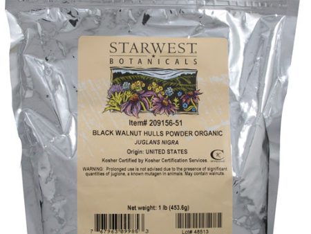 STARWEST - Organic Black Walnut Hulls Powder - 1 Lbs. (453.6 g) Sale