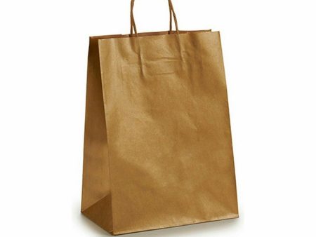 Paper Bag Golden (24 x 12 x 40 cm) (25 Units) Sale