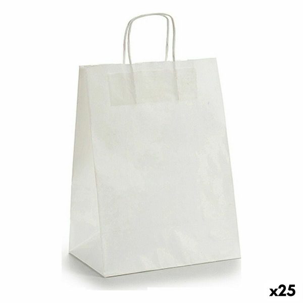 Paper Bag 24 x 12 x 40 cm White (25 Units) Online