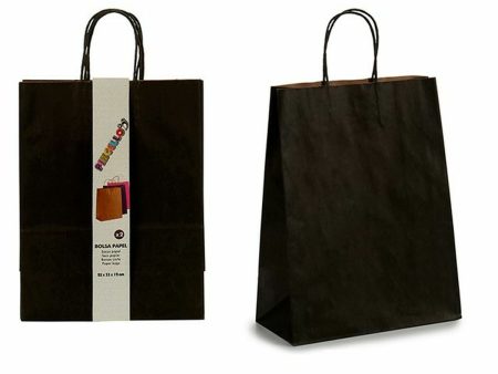 Set of Bags Paper 25,5 x 11,5 x 43 cm Black (12 Units) Online Sale