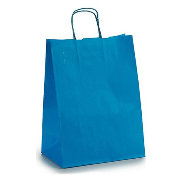 Paper Bag 24 x 12 x 40 cm Blue (25 Units) Cheap